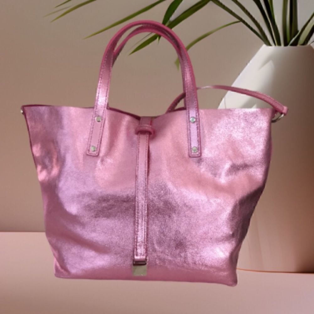 TIFFANY & CO REVERSIBLE MINI TOTE METALLIC AND SUEDE